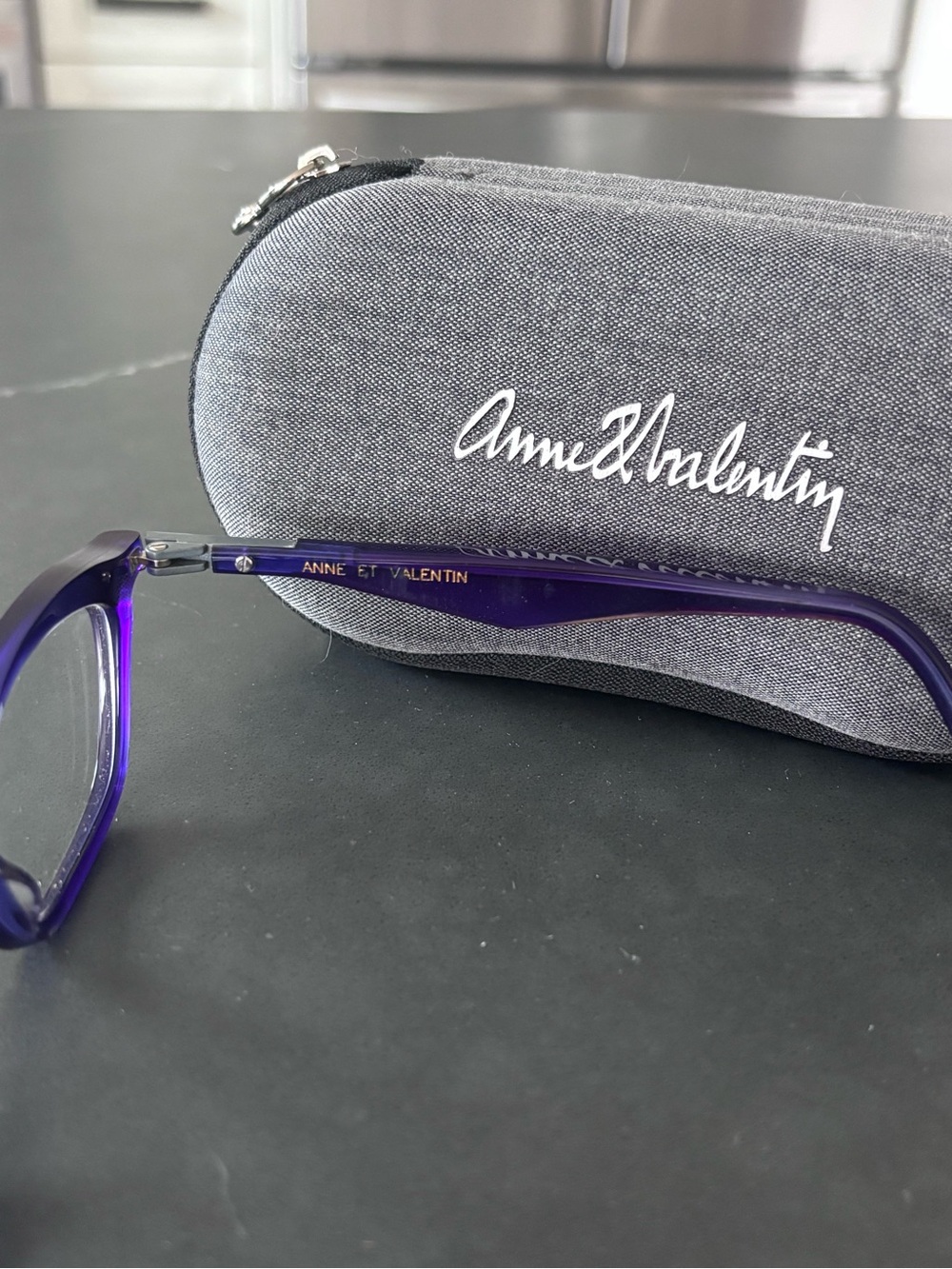 ANNE ET VALENTIN Designer Eyeglasses Purple Frames Made in France - Picture 6 of 8